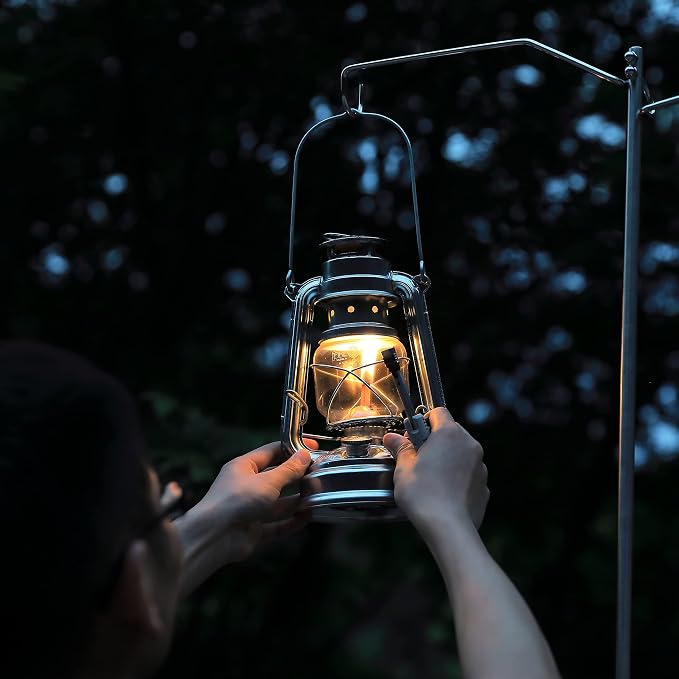 camping moon Heavy Duty Stainless Steel Lantern Pile Driver Height Adjustable with Tripod Stand and Storage Bag D-240, D-243