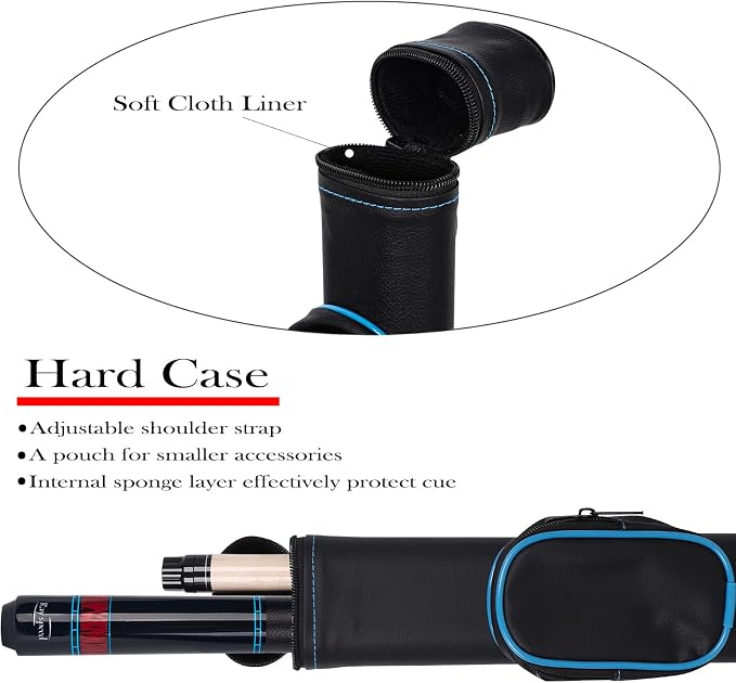 Pool Cue Stick Low Deflection Shaft Billiard Cue Stick with Hard Case 19-20 oz Professional Pool Stick