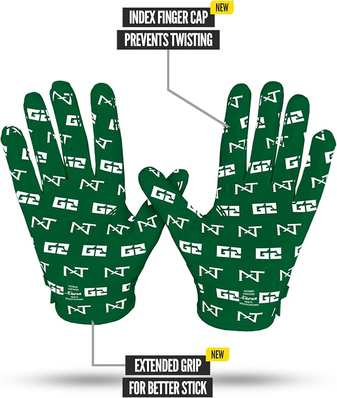 Nxtrnd G2 Pro Football Gloves, Men's Ultra Sticky Elite Receiver Gloves