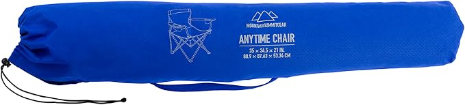 MOUNTAIN SUMMIT GEAR Anytime Chair for Camping, Sports, and The Outdoors w/Carry Bag, Camping Chairs for Adults, Folding Chair for Outside, (by Caddis Sports)
