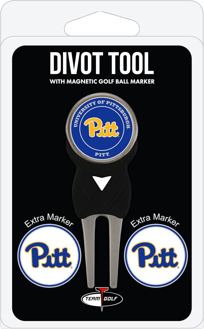 Team Golf NCAA Georgia Tech Yellow Jackets Divot Tool Pack with 3 Golf Ball Markers Divot Tool with 3 Golf Ball Markers Pack, Markers are Removable Magnetic Double-Sided Enamel