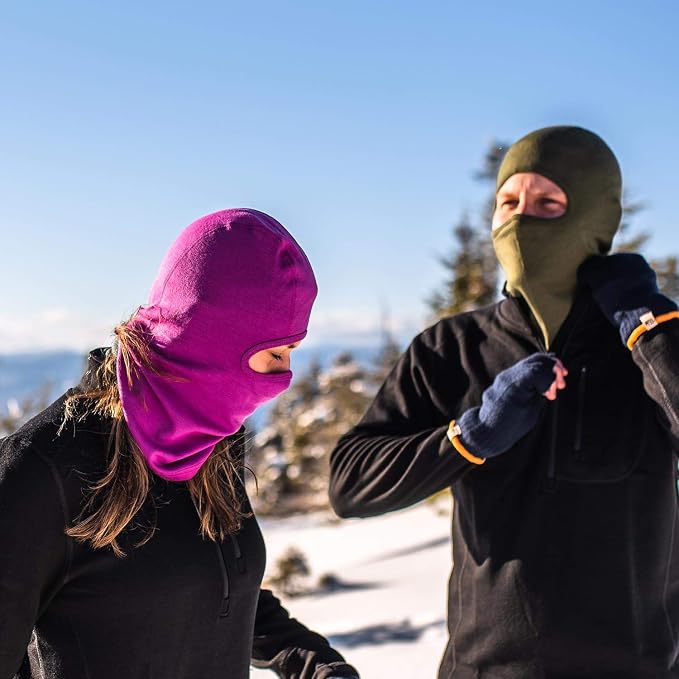 100% Merino Wool Balaclava - Winter Ski Mask - Face Mask - Cold Weather Gear