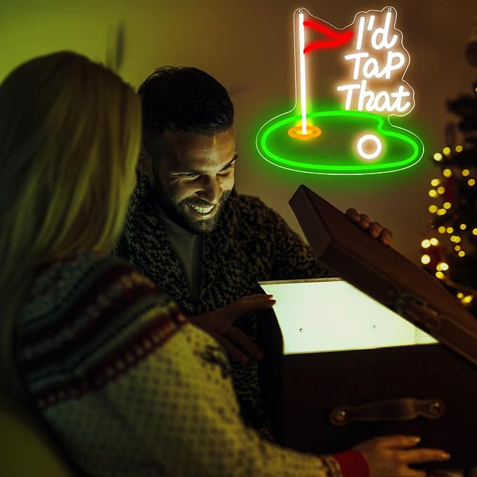 I 'd Tap That Neon Sign for Wall Decor Golf Led Neon Light for Man Cave | Dimmable Neon,Golfer Birthday Gifts,Led 5V USB Powered,Party,Office,Bedroom,Sport Bar Decor,Course Gym Wall Art,12.9*12.9in