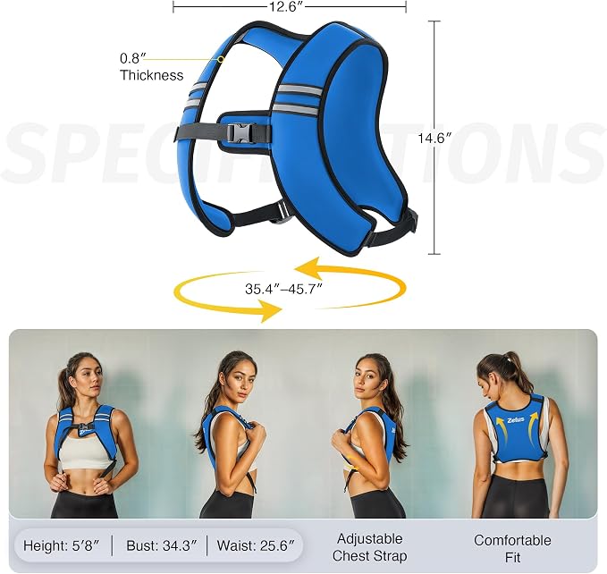 ZELUS Weighted Vest, Washable Z-Fit Soft Iron Weighted Vest for Women and Men, 5/10/15 lb Weight Vest with Reflective Strips & Adjustable Straps, Ultra Thin Weight Vest for Gym Strength Training