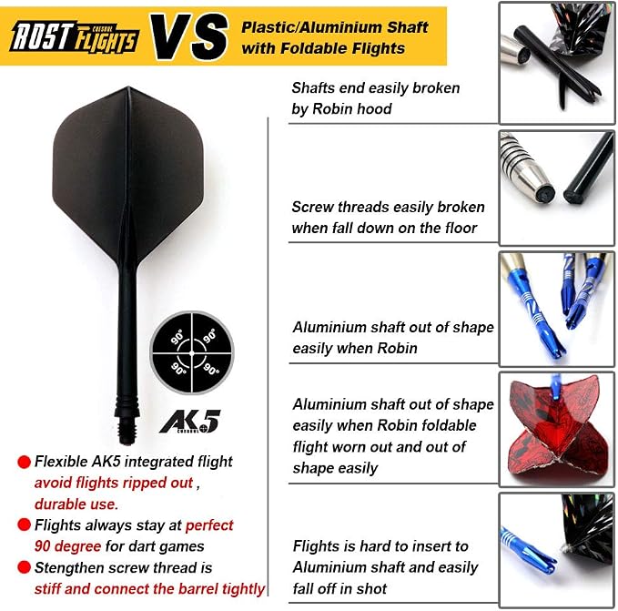 CUESOUL Jazz-Metal Luxury Steel Tip Darts Set 21g/24g/26g with AK5 Integrated Dart Flights
