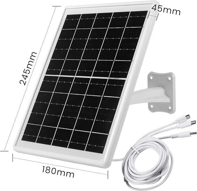 Solar Panel for Device DC 5V Type-C Micro USB DC Port builit in 12000mAh Battery for Cameras Also with 9.8ft Charging Cable IP65 Waterproof