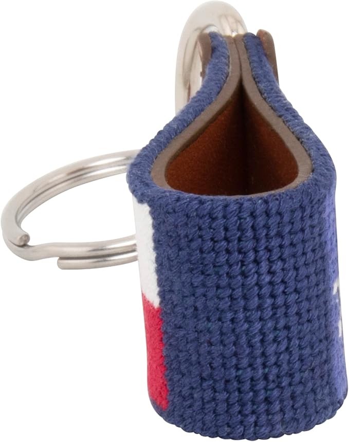 Leather Hand-Stitched Needlepoint Key Fob or Key Chain