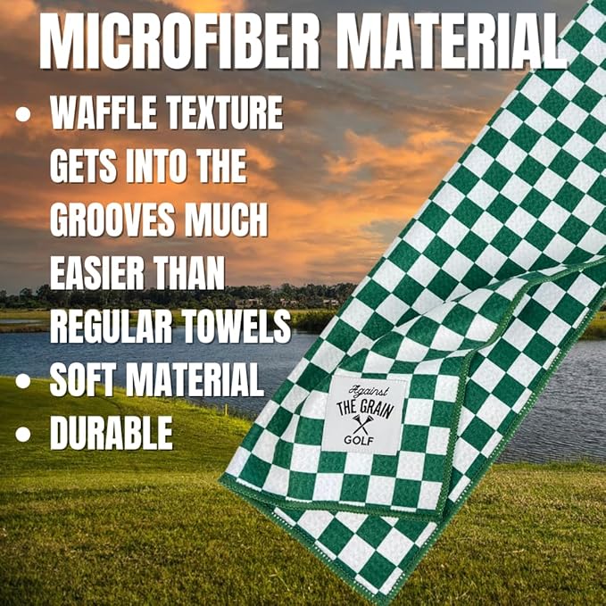 Golf Bag Accessories for Men – Golf Club Water Brush, 50 Golf Tees, Divot Tool & 12x20 Inch Towel - Golf Gifts for Men, Mens Golfing Gifts, Golf Essentials for Men, Golf Accessories Kit