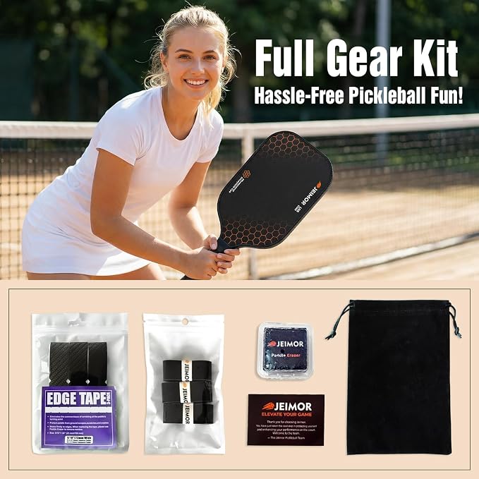 Pickleball Paddle Eraser – Paddle Cleaner for Carbon Fiber & Graphite Paddles, Removes Ball Residue & Dust, Restores Spin & Grip, Includes Clear Carry Case