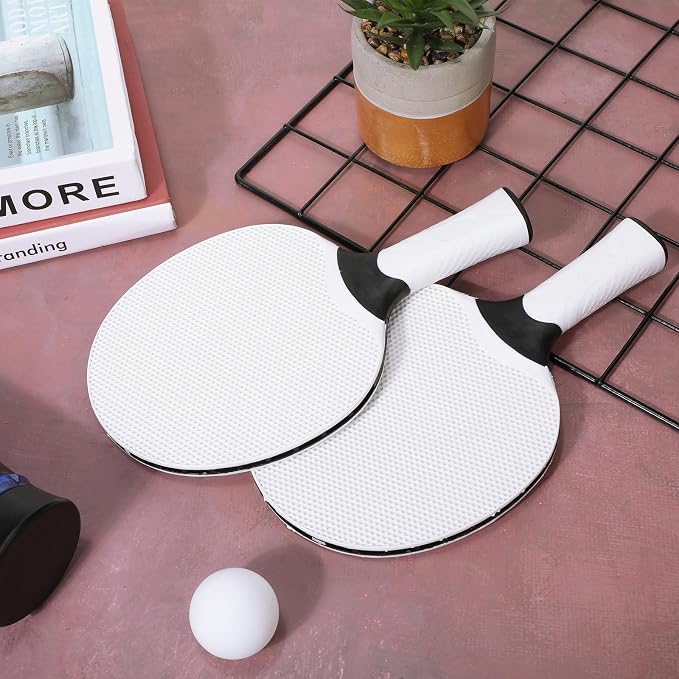 Junkin 8 Pieces Table Tennis Paddles Kit Professional Rackets Set Portable Composite Rubber Table Tennis Racquets with 8 Balls for Indoor and Outdoor
