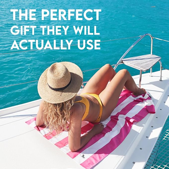 Dock & Bay Beach Towel - Quick Dry, Sand Free - Compact, Lightweight - 100% Recycled - Includes Bag -Cabana - Set J (6), Extra Large (200x90cm, 78x35)