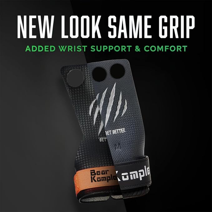 Bear KompleX Diamond Hand Grips for at-Home Workouts Like Pull-ups, Weightlifting, WODs with Wrist Straps, Comfort and Support, Hand Coverage to Prevent Rips and Blisters for Men and Women