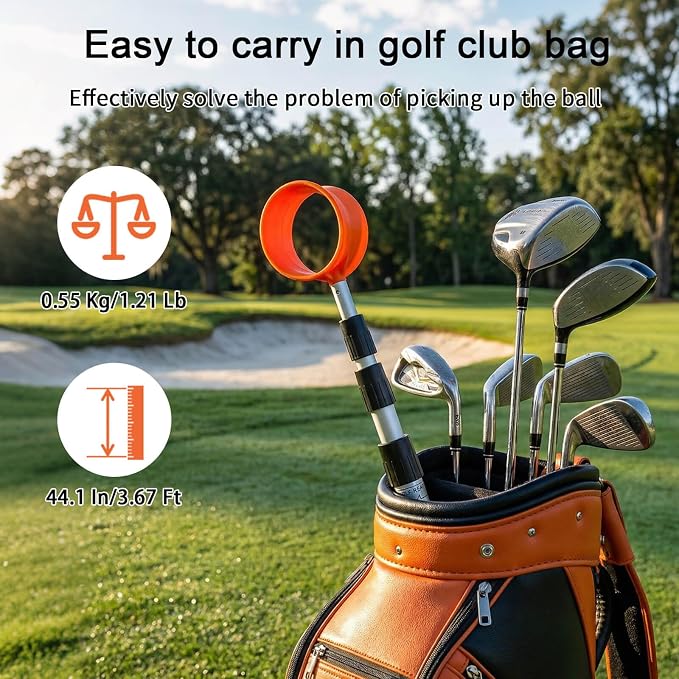 SPEENSUN Golf Ball Retriever, Max 6/9/12/15Ft Lightweight Portable Stainless/Aluminum Alloy Telescopic Golf Ball Grabber for Water, Bushes, Grass and Sand, Golf Accessories Gifts for Men Women