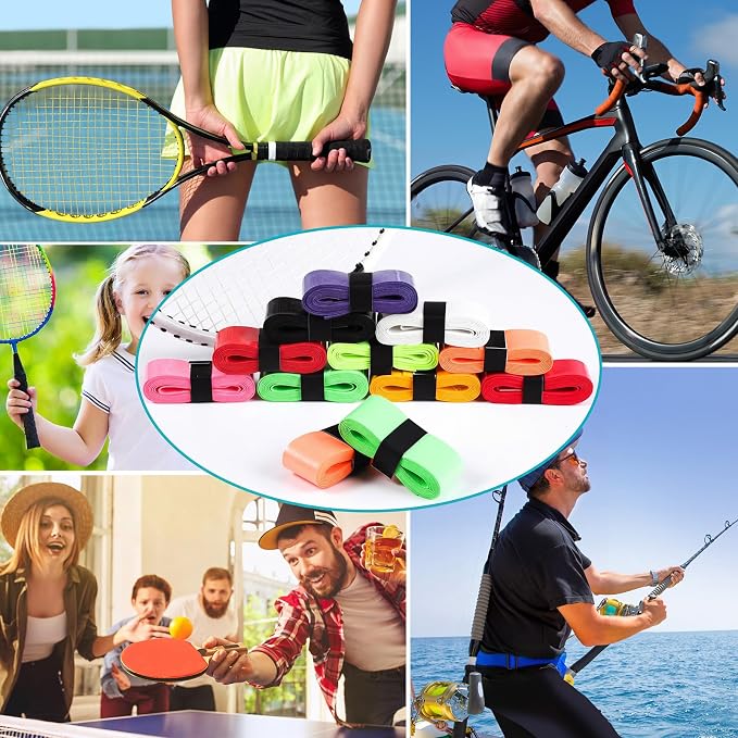 Pangda 100 Pieces Tennis Badminton Racket Overgrips Bulk Tennis Racket Grip Tape for Anti-Slip and Absorbent Grip