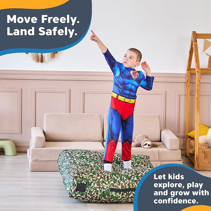 SaferBounce Crash Pad for Kids Sensory | Big 5Ft x 5Ft, 3Ft x 4Ft Or 3Ft x 3Ft | Autism Sensory Crash Mat for Jumping Play | Crashpad | Soft Foam Landing Pad | Giant Mat Pillow | Climbing, Gymnastics
