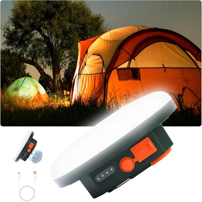 Tent Light Hanging for Camping,Bright LED Rechargeable Portable Lantern for Vendor Booths,Waterproof Outdoor Lights with Battery Power, Camp Lamp Light with Magnet for Outdoor Glamping(Green)