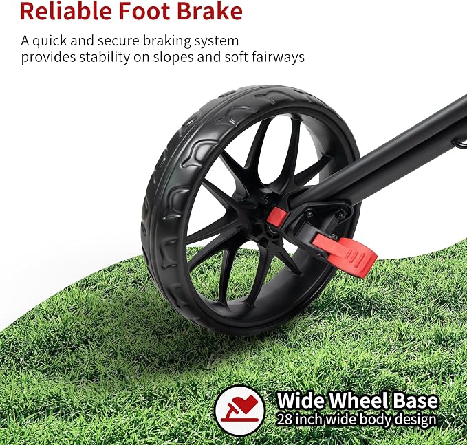 Caddytek CaddyLite 15.3 V2 Golf Push Cart - Lightweight Foldable Aluminum Cart with EVA Wheels, Foot Brake, Adjustable Handle, Umbrella Holder, Drink Holder, Scorecard Holder