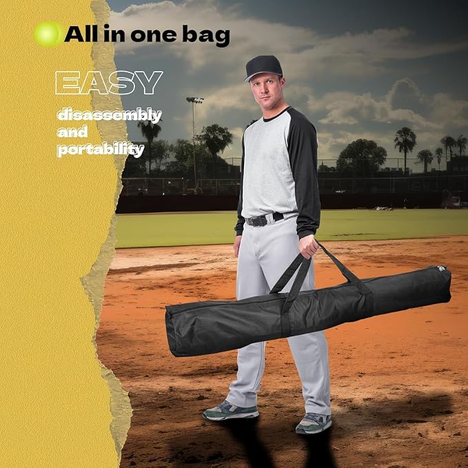 Hikeen Baseball Softball Swing Trainer, Baseball Training Equipment, Includes 5 Elasticity Bands Baseball/Softball Accessories for Hitting and Batting, Adjustable Height for All Ages Training