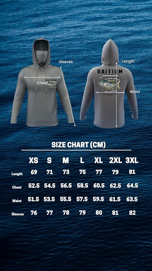 Fishing Shirts for Men,UPF50 Hooded Long Sleeve with Gaiter, Sun Protection Dry Fit Apparel, Face Mask, Fishing Clothes