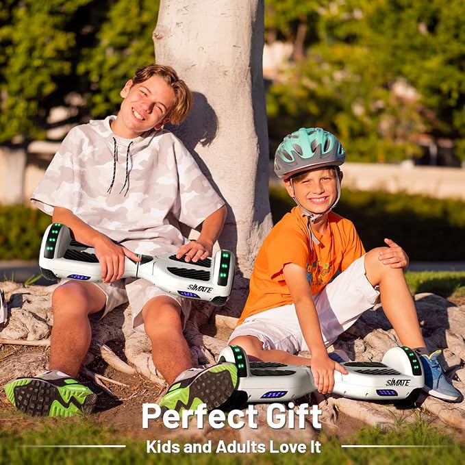 SIMATE Hoverboard, Bluetooth All Terrain Hover Boards with LED Lights and APP Control, Gifts for Kids Adults Girls Boys, for All Ages