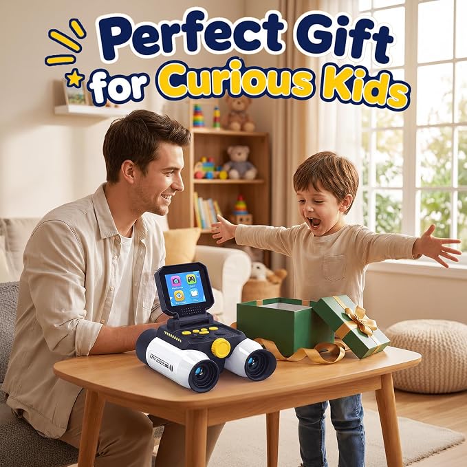 Binoculars for Kids with Night Vision,48MP Photo & 1080P Video | 10X Optical Zoom Digital Binoculars with 2.4" IPS Screen, 20 Built-in Games, STEM Outdoor Toys Gift for Boys Girls Age 4-12
