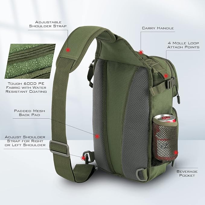 KastKing BlowBak Tactical Sling Tackle Bag-Lightweight Fishing Backpack Storge Fishing Gear and Equipment,Gift for Men