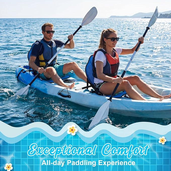 Vinsot Kayak Seat Cushion Universal Paddle Board Seat with Back Support Adjustable Non Slip Boat Chair Seats with 4 Straps and Storage Bag for Kayak Boat Sup Canoe