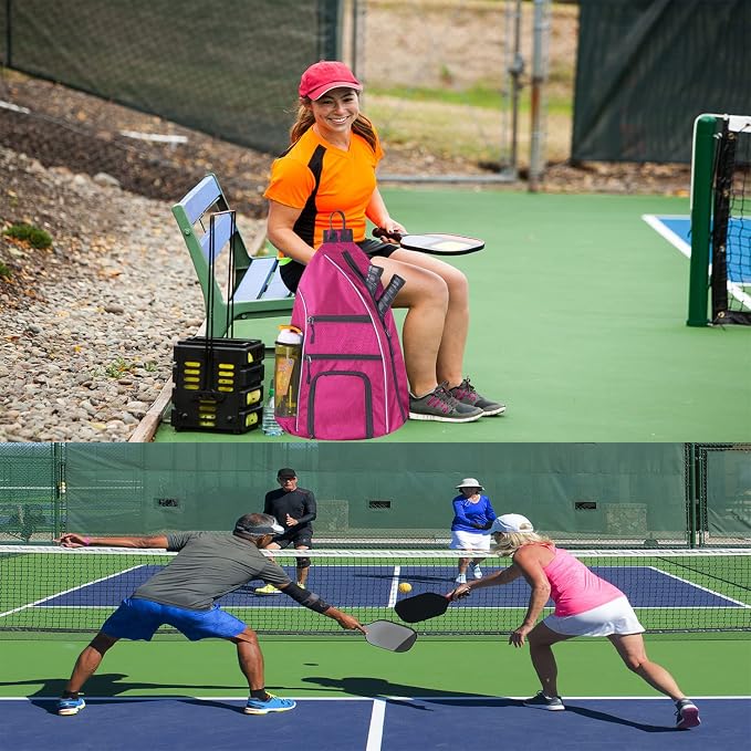 Pickleball Bag - Pickleball Bags for Women Men - Pickleball Backpack - Travel Pickleball Paddle Case, Pickle Ball Bag for Pickleball Paddle Tennis Racket, Protable Pickleball Sling Bag