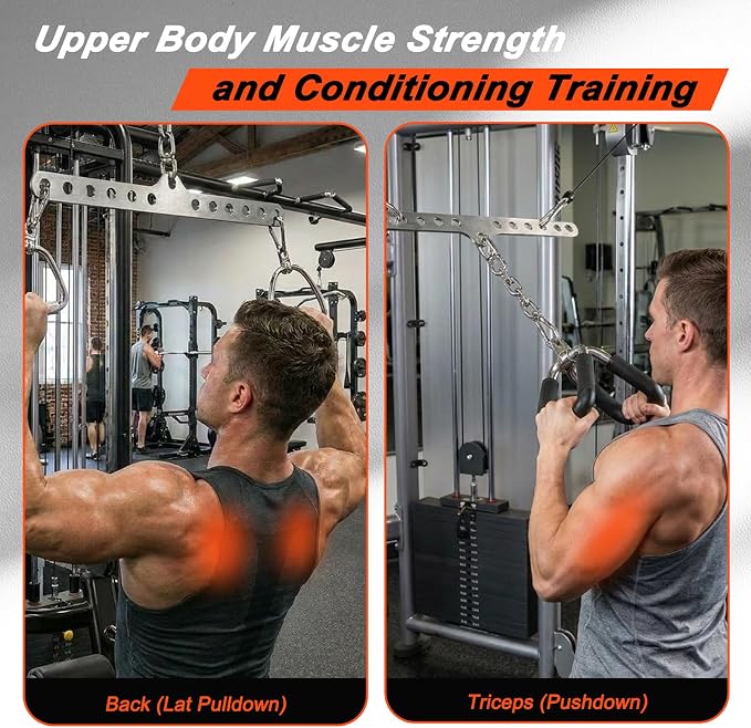 Double to Single Adaptor Plate for Cable Pulley Machines Durable Solid Stainless Steel with 3 Carabiners Suitable for Dual Cable Machines LAT Pulldown, Shoulder & Biceps Exercises