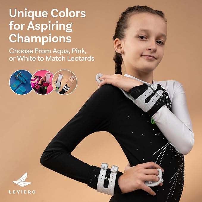 Gymnastics Grips Set Narrow Squeeze, Grips for Gymnastics Girls, Dowel Grips with Soft Leather, Double Buckle Wrist Closure, and Adjustable Finger Holes, for All Ages