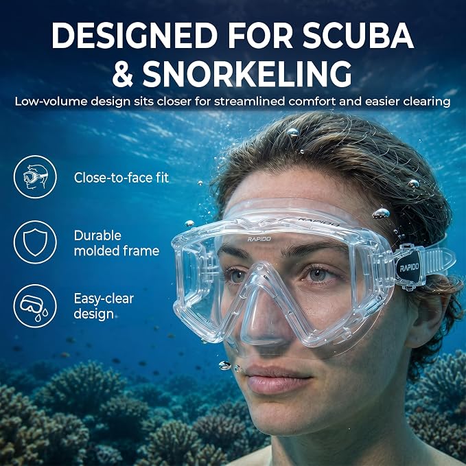 Rapido Clareza Three Lens Mask and Snorkel Combo