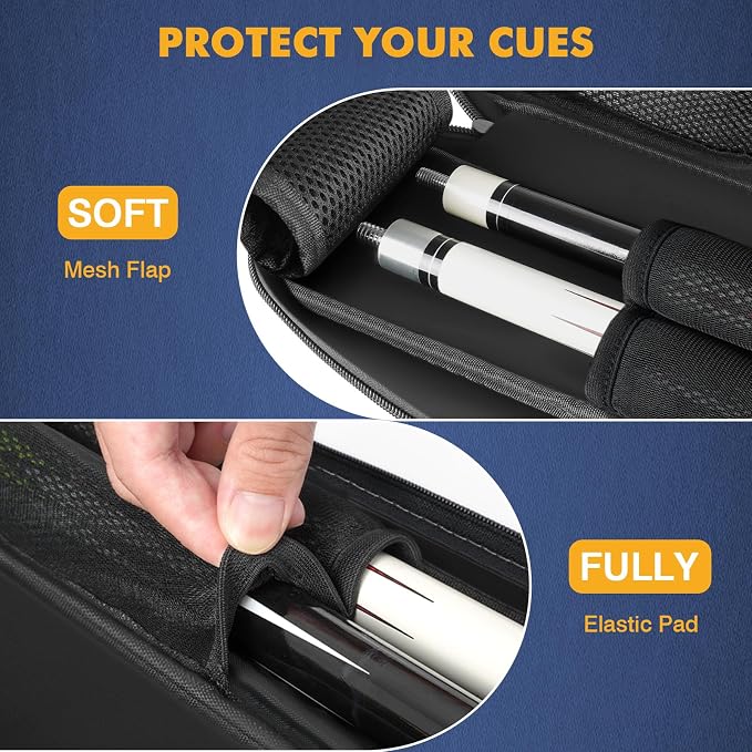 PEKREWS 2x2 Soft Cue Bag Black Grey & 1x1 Soft Pool Cue Bag Black Set