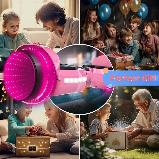SIMATE Scooter, Colorful LED Light-Up Wheels, Bluetooth Speakers and APP, Dual 250W Motors, 8.5 mph Max Speed & 8.5 Miles Max Range, Gifts for Kids Adults Girls Boys