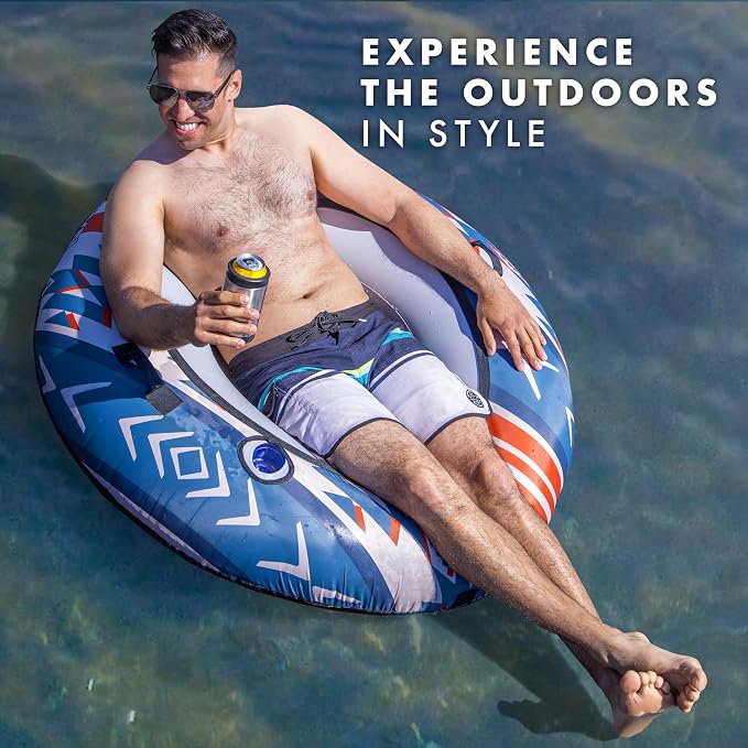 GoSports WOVN River Tube with Premium Canvas Cover - Heavy Duty Float for Rivers, Lakes, & Pools - Mesa