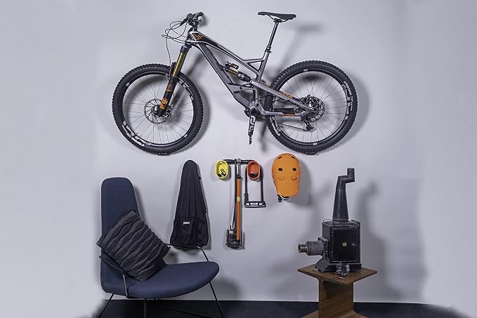 cycloc Hero - Wall Mount Bike Storage Rack – Horizontal Pedal Hung Cycle Storage for Platform Pedals - Orange