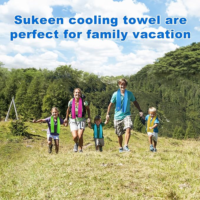 Sukeen Cooling Towels(40"x12") for Neck & Head, Soft Breathable Chilly Towel for Yoga, Golf, Gym, Camping, Running, Workout & More Activities