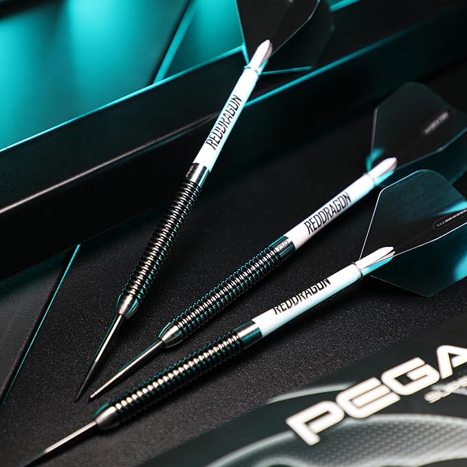RED DRAGON Pegasus Original | Pegasus Switch Points - Powered by Winmau | Professional Tungsten Darts Set | Steel Tip 21g - 30g | Enhanced Grip & Precision - Flights, Shafts & Case Included