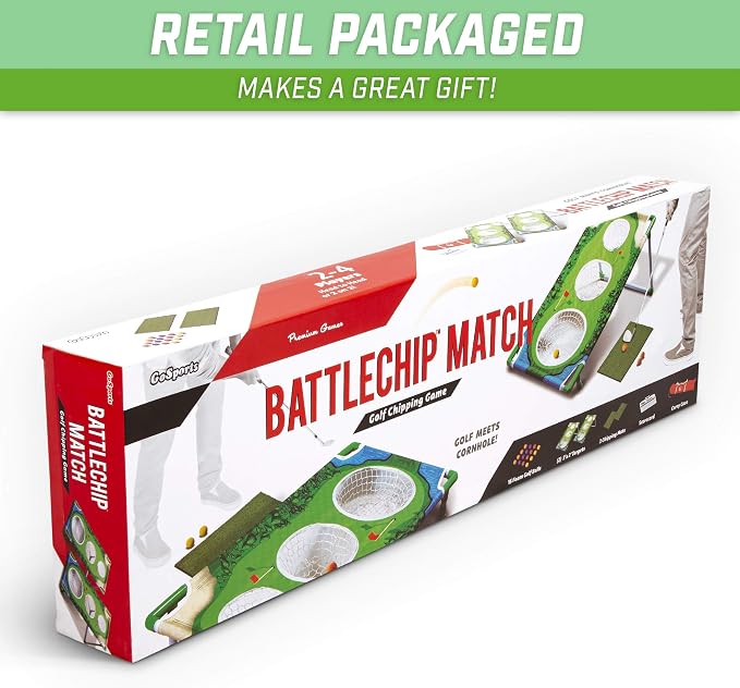 GoSports BattleChip Backyard Golf Cornhole Games – Includes Targets, Chipping Mats, Foam Golf Balls, Scorecard and Carry Case