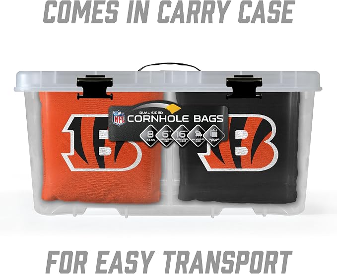 YouTheFan Officially-licensed NFL Set of 8 Cornhole Bags - All Weather Dual Sided Slide & Stop - regulation size