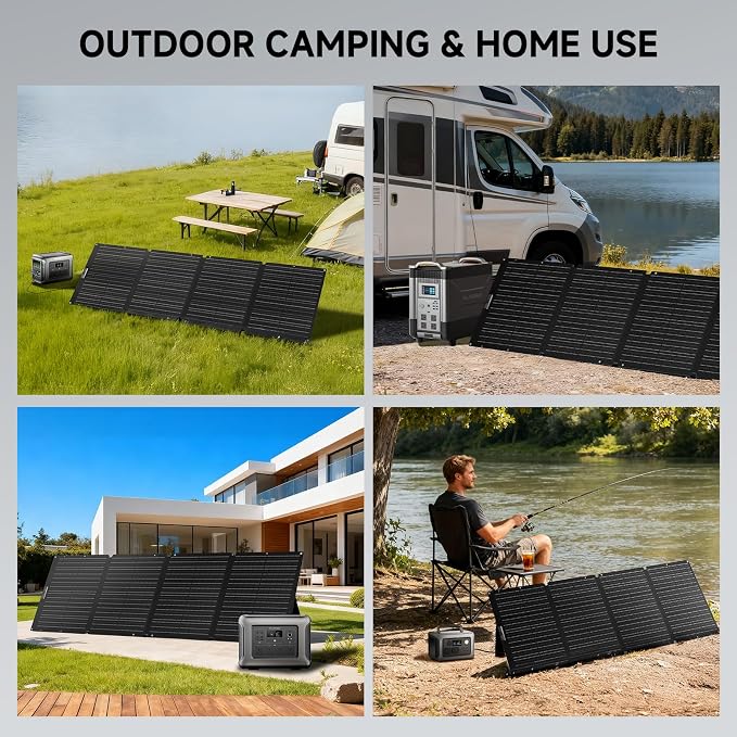 ALLPOWERS SOLAX SE200 200W Portable Solar Panel for Power Station, High-Efficiency Monocrystalline Solar Cell, IP68 Waterproof Foldable Solar Charger Kit with Kickstand for Camping RV Outdoor Off-Grid