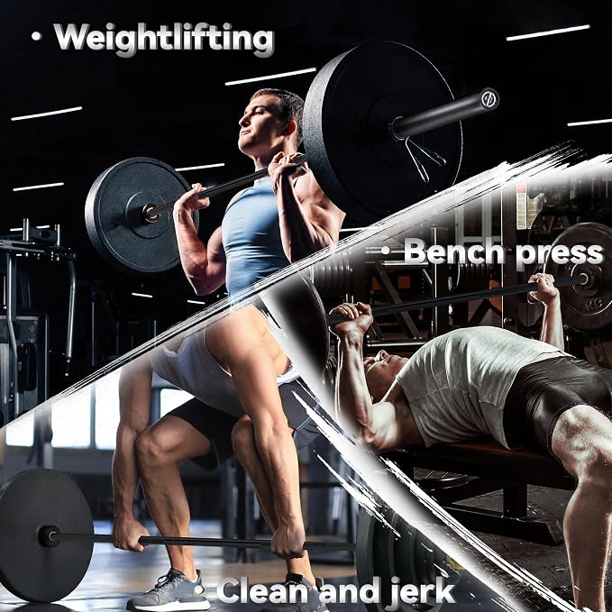 GaveeLife Olympic Barbell Bar for Weightlifting - 7FT Heavy Duty (1500LB/700LB), 4FT Short (500LB), 4FT EZ Curl Bar - Weight Bar Fit 2” Standard Weights - Home Gym Strength Training