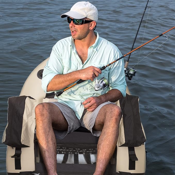 Fishing Float Tube with Adjustable Backpack Straps, Storage Pockets, Fish Ruler, Fly Fishing Boat with Pump, Oar, Rod Holder and Mount, Fins, 350LBS Load Bearing Capacity, FT003