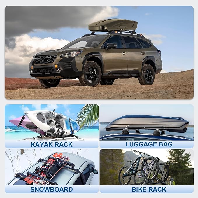 Roof Rack Cross Bars Compatible with Subaru Outback Wilderness 2022-2026 (Only Fit Wilderness), 300LBS Heavy Duty Adjustable Aluminum Cargo Bar for Rooftop Carrier, Cross Bars for Luggage, Kayak
