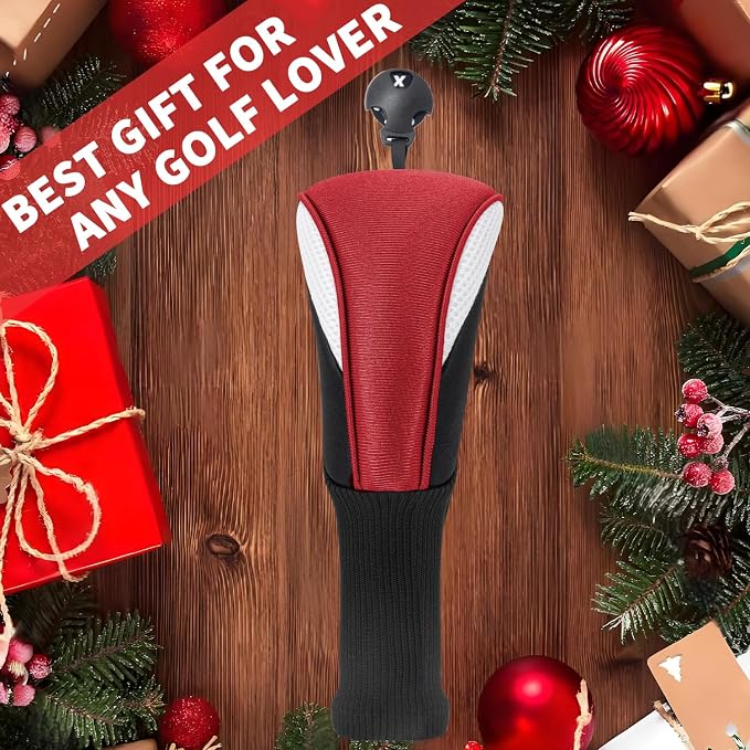 Golf Club Head Covers for Woods 3/4/5/6 Pieces Long Neck Mesh Sports Golf Club Headcovers Set with Interchangeable No. Tags 3 4 5 6 7 X Golf Accessories for Men Women