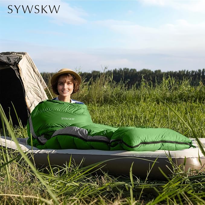 Ultralight Down Sleeping Bag with Pillow,15°F 32°F 46°F Sleeping Bag for Women,Men,Youth Backpacking,Hiking and Camping Outdoor with 680FP Duck Down