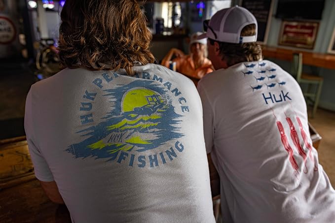HUK Mens Performance Fishing Logo Tee, Short Sleeve T-Shirt for Men