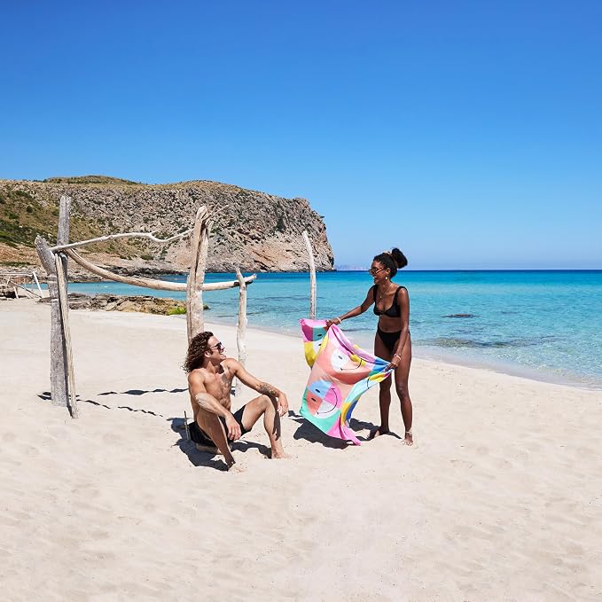 Dock & Bay Beach Towel - Quick Dry, Sand Free - Compact, Lightweight - 100% Recycled - Includes Bag - Calm - Extra Large (200x90cm, 78x35)