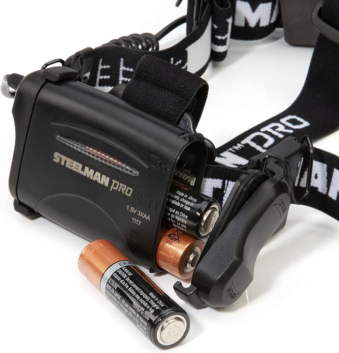 Steelman Pro Slim Profile Motion Activated LED Headlamp with Red LED Night Vision Mode and Rear Safety Flasher