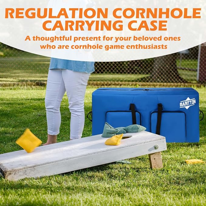 Cornhole Carrying Case Fits 4' x 2' Regulation Size Board with Protective Padded Foam and Two large pockets for Cornhole bags.
