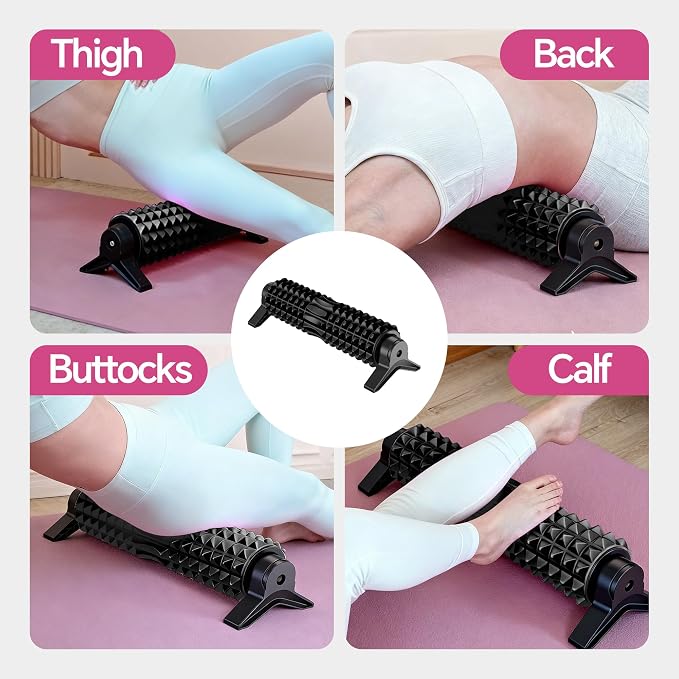 Foam Roller with Detachable Stand, 18" Deep Tissue Massage Roller, Beginner-Friendly Support Design for Muscle Recovery, Home Workout & Fitness - Black